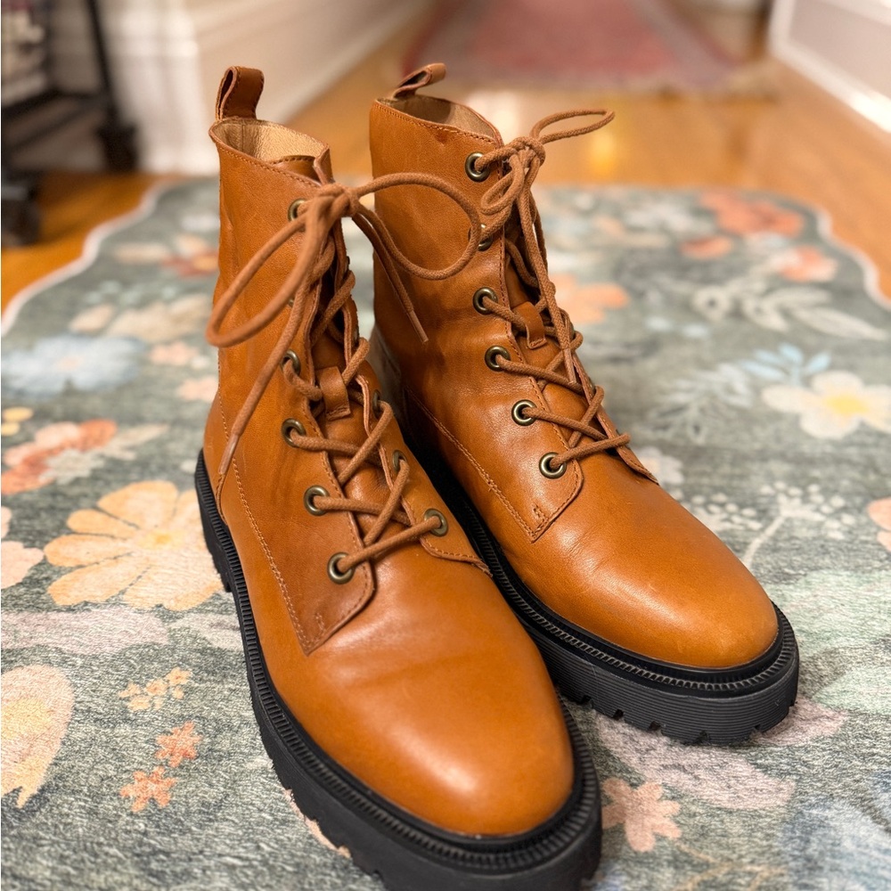 Madewell The Rayna lace up leather boots